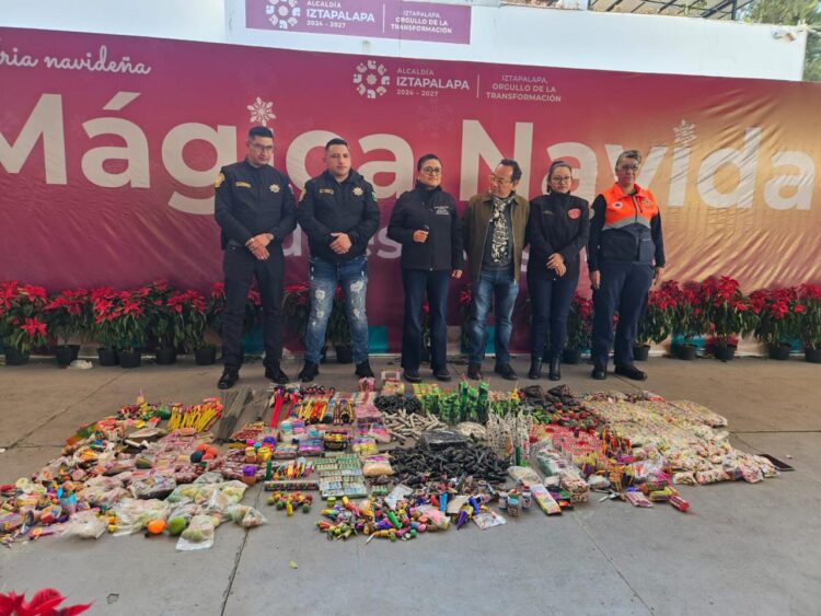 Decomisan 60 kilos de pirotecnia en Iztapalapa