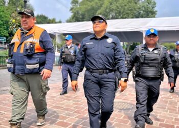 REALIZA ESCUDO COYOACÁN Y PROTECCIÓN CIVIL RECORRIDO DE SEGURIDAD EN CENTRO HISTÓRICO